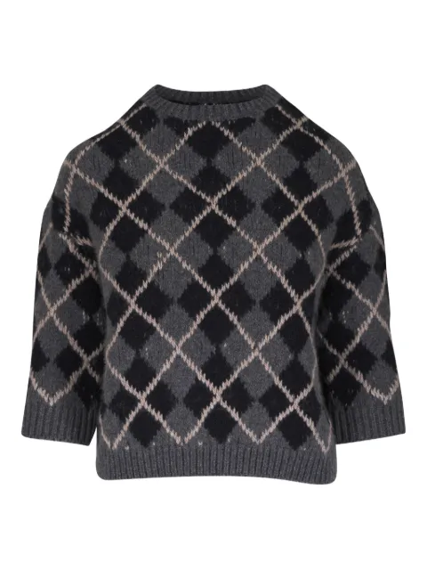 KHAITE argyle crewneck top