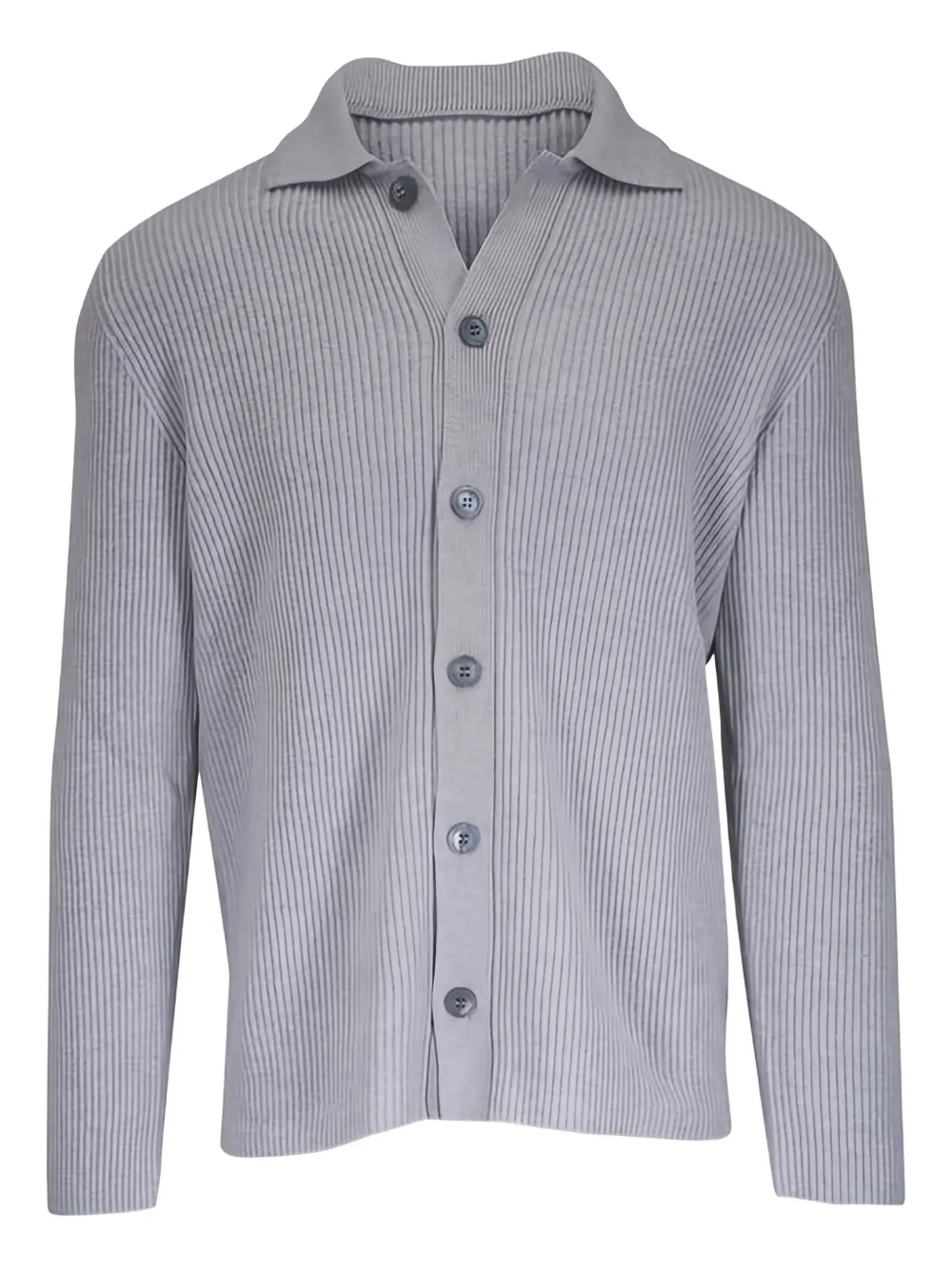 Gran Sasso collared ribbed cardigan - Grigio