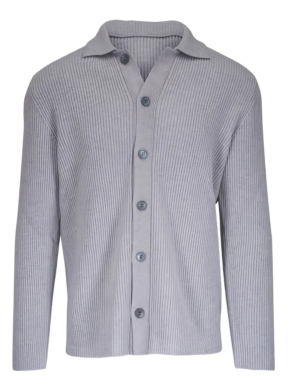 Gran Sasso collared ribbed cardigan - Grau