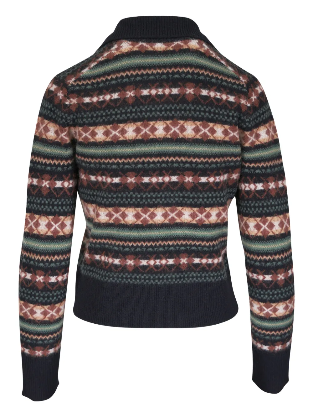 Vince Collared Patterned Sweater In Animal Print