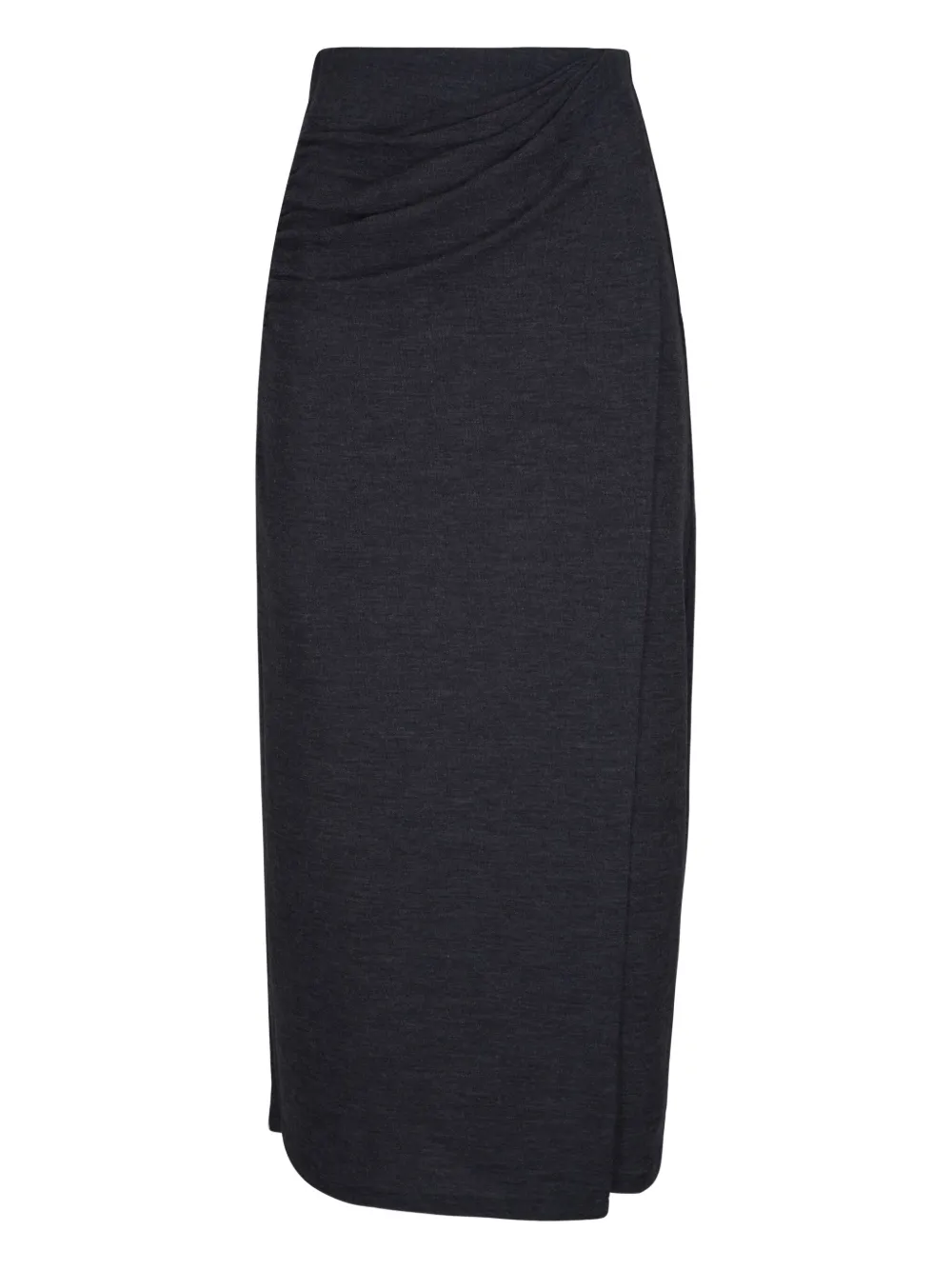 Vince Draped Midi Skirt In Gray