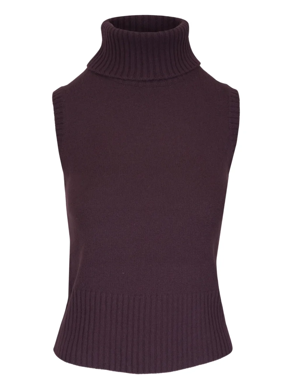 Veronica Beard Mazzy Roll-neck Sleeveless Top In Purple