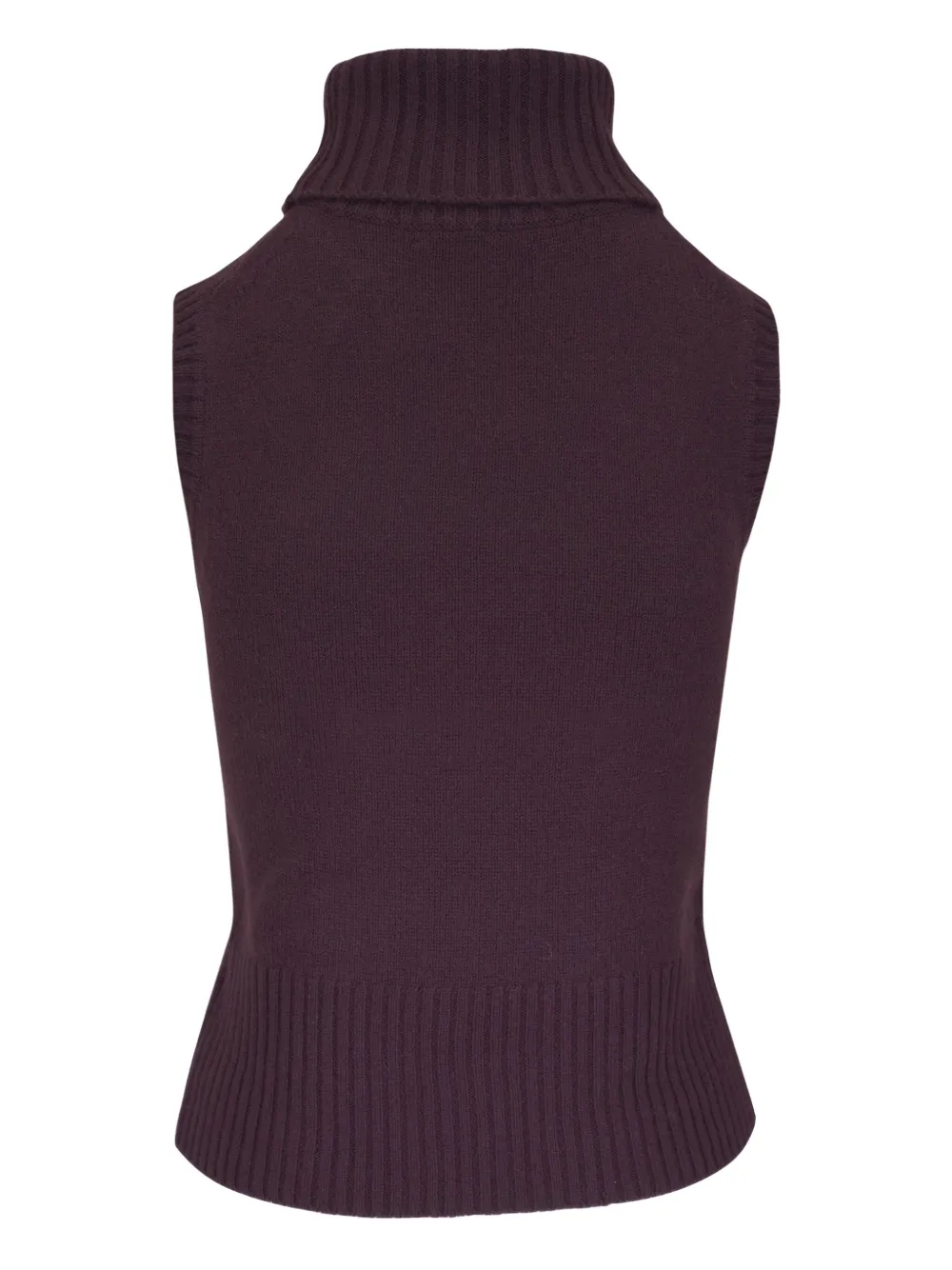 Veronica Beard Mazzy Roll-neck Sleeveless Top In Purple