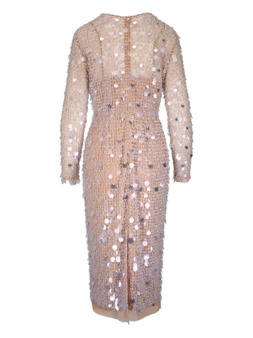 Carolina Herrera Midi-jurk verfraaid met pailletten - Beige