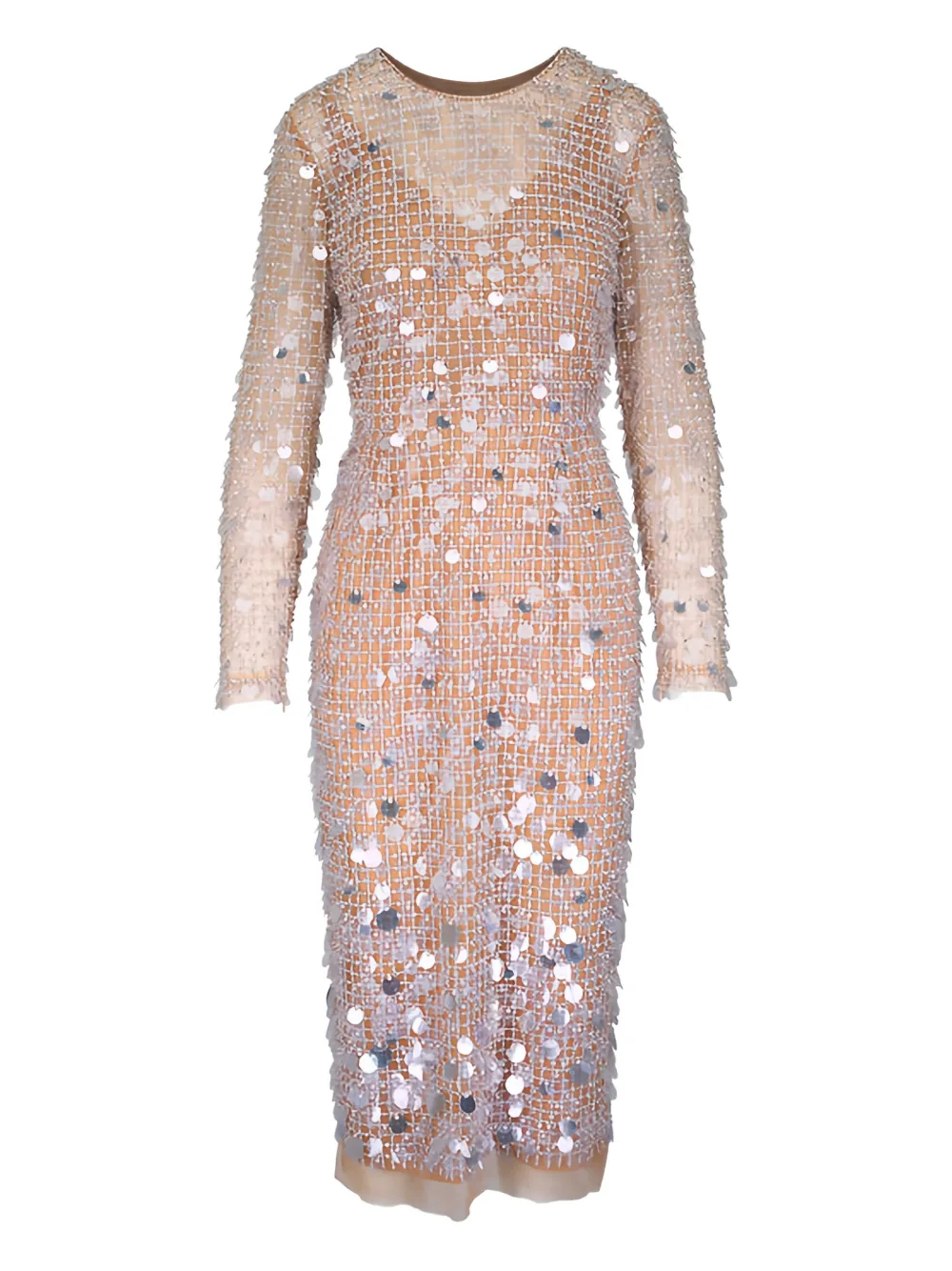 Carolina Herrera sequin-embellished midi dress - Nude