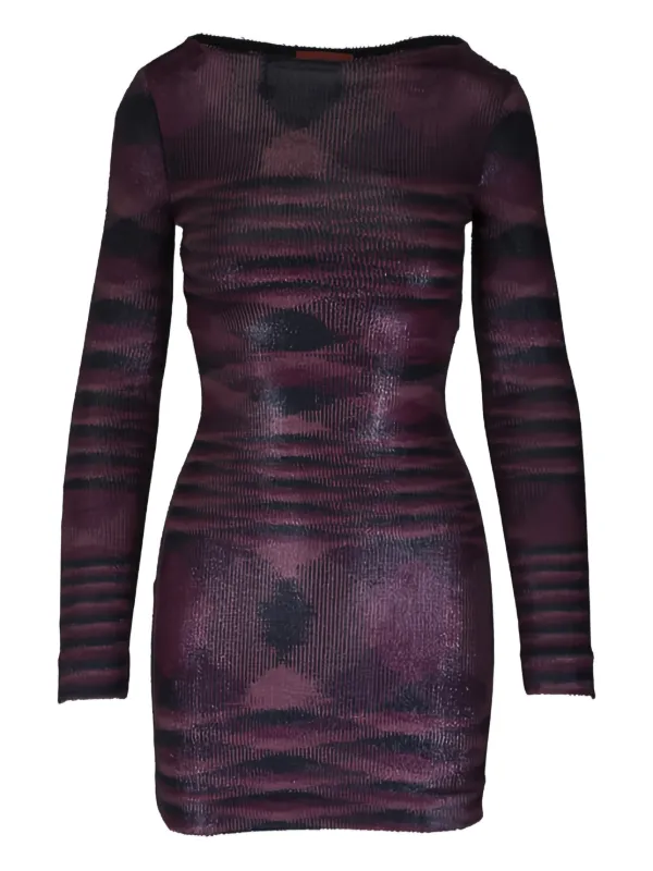 Missoni horizontal-stripe Mini Dress | Purple | FARFETCH