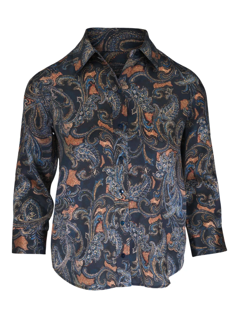 L'agence Paisley Buttoned Shirt In Gray