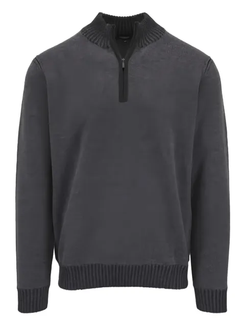 Kinross Cashmere half-zip mock-neck sweater