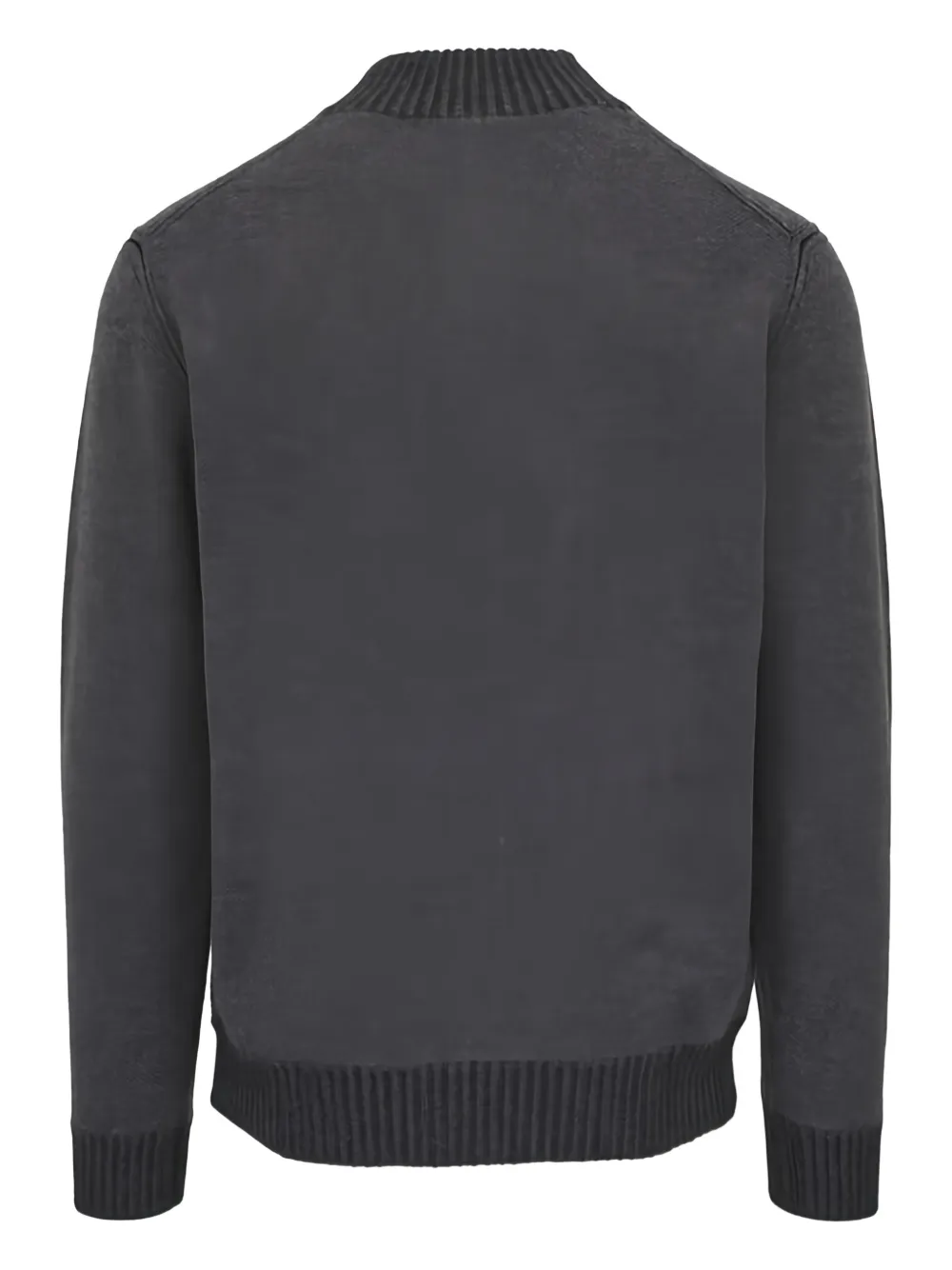 Kinross Cashmere Trui met halve rits en opstaande hals - Grijs