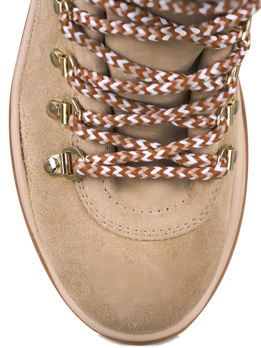 BOGNER Arosa shearling metallic-eyelet boots Beige