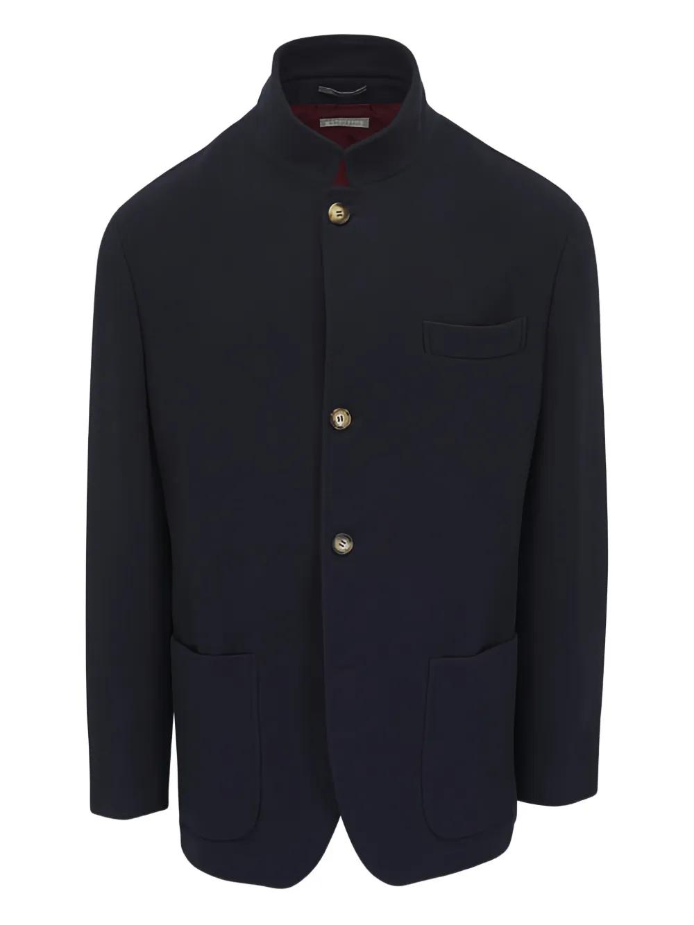 Brunello Cucinelli mandarin-collar coat - Blue