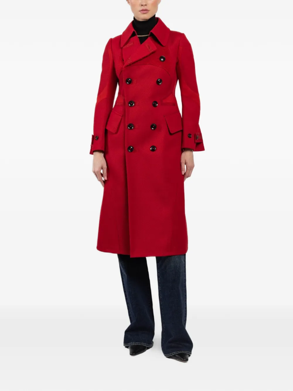 Button-Up Double-Breasted Coat