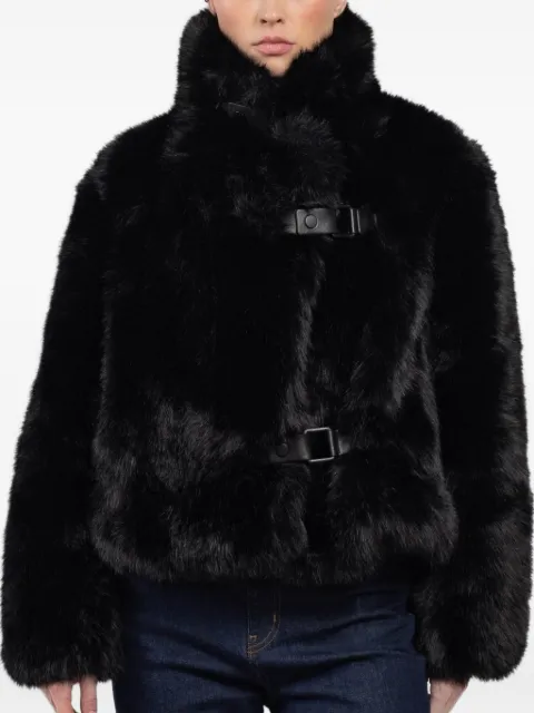 MOLLIOLLI Royal buckle faux-fur jacket