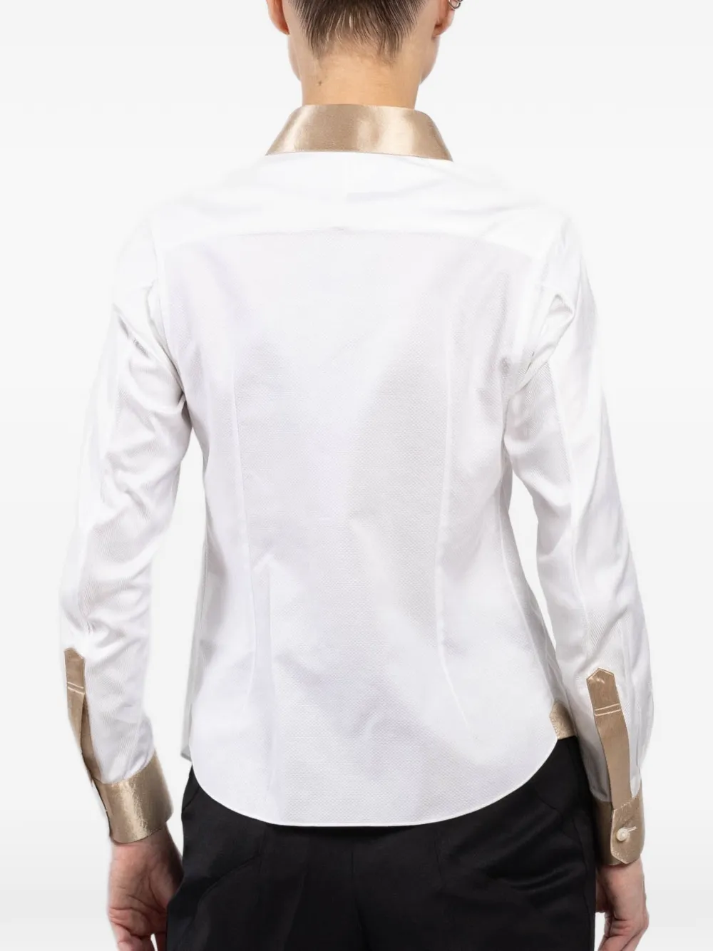 Shiro Sakai Blouse met contrasterende kraag Wit