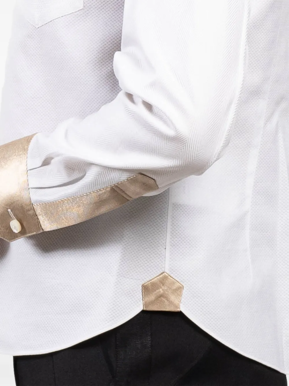 Shiro Sakai Blouse met contrasterende kraag Wit