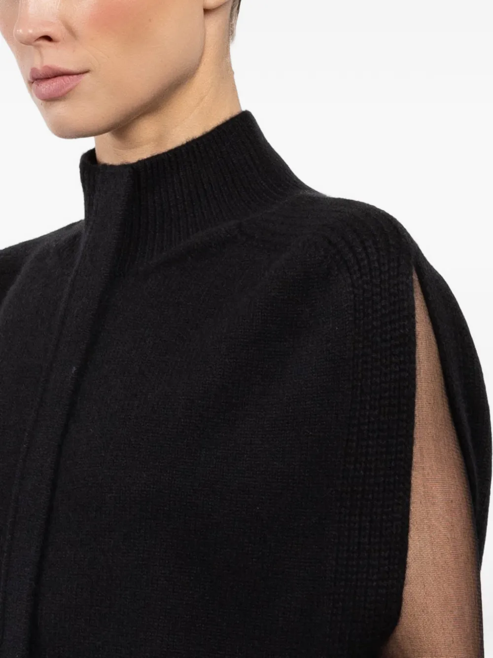 Matilda Zip-Up High-Neck Cardigan