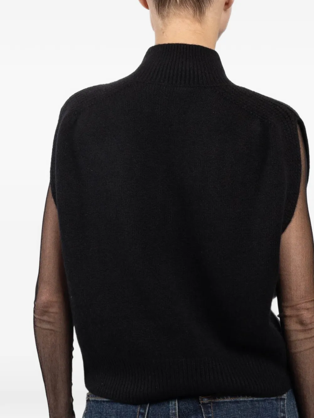 Matilda Zip-Up High-Neck Cardigan