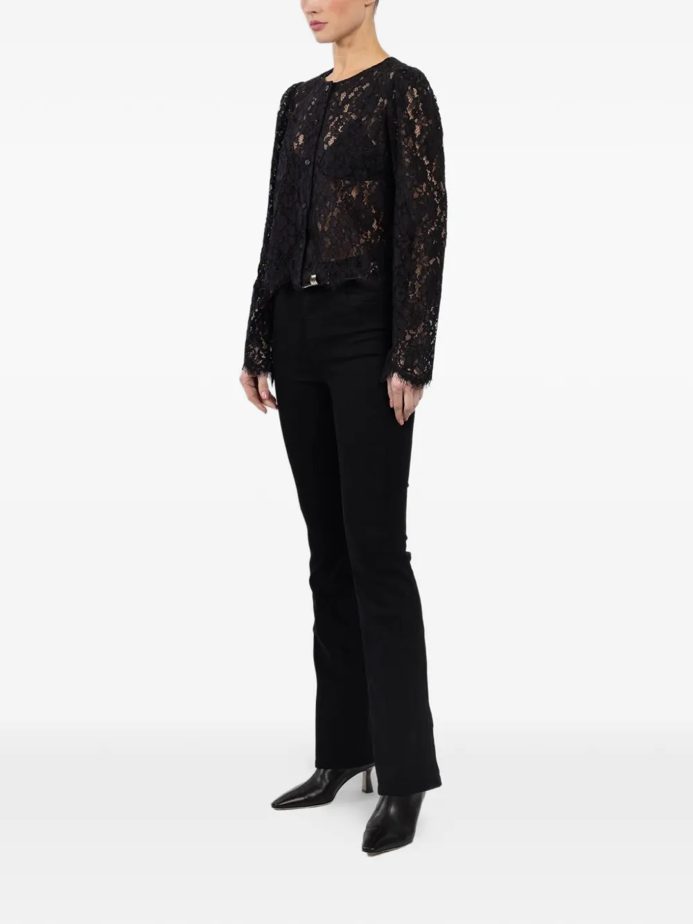  Frame Lace Buttoned Shirt - Black 