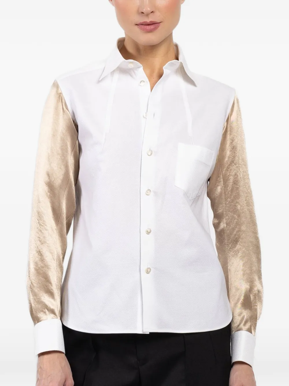 Shiro Sakai chest-pocket long-sleeve shirt - Weiß