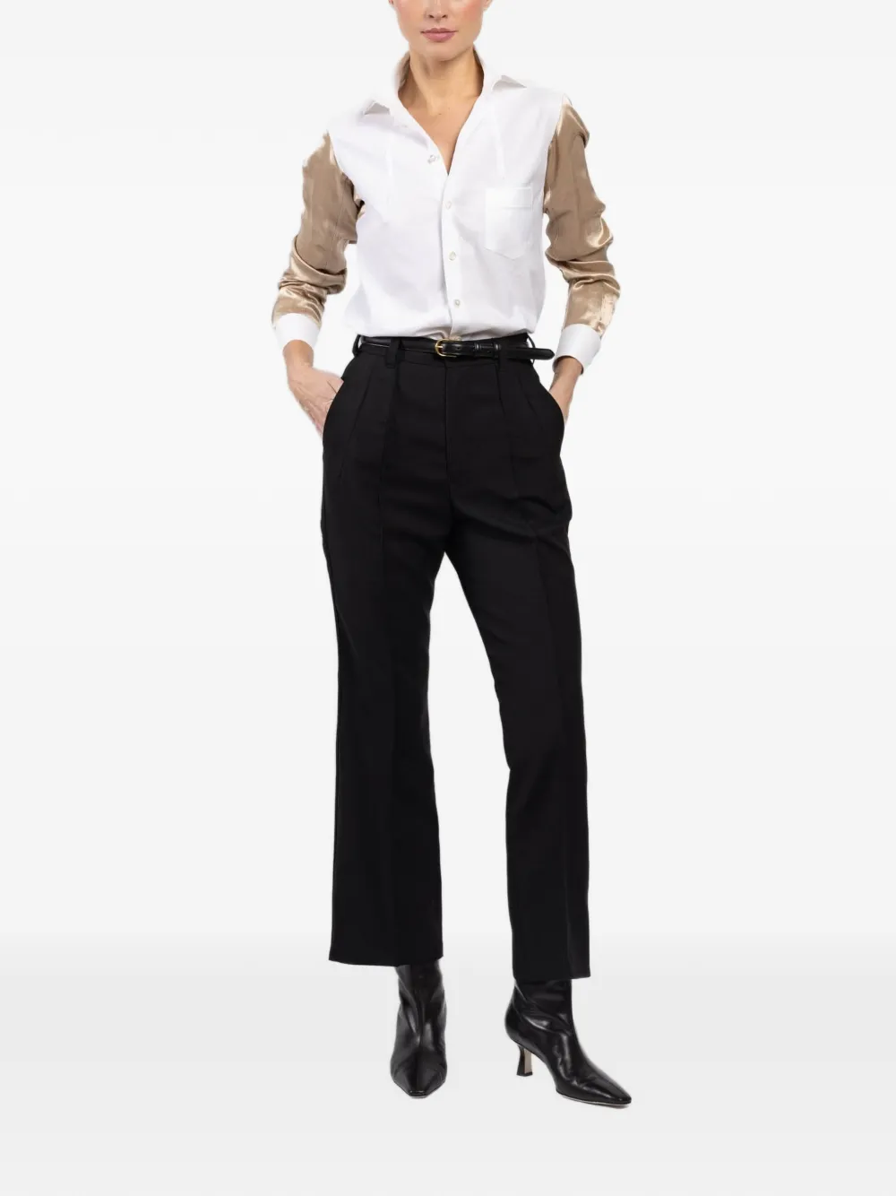 Shiro Sakai chest-pocket long-sleeve shirt - Wit