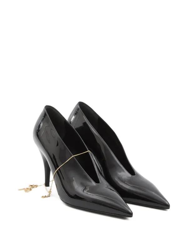 Gucci 85mm 97 Patent Leather Pumps | Black | FARFETCH