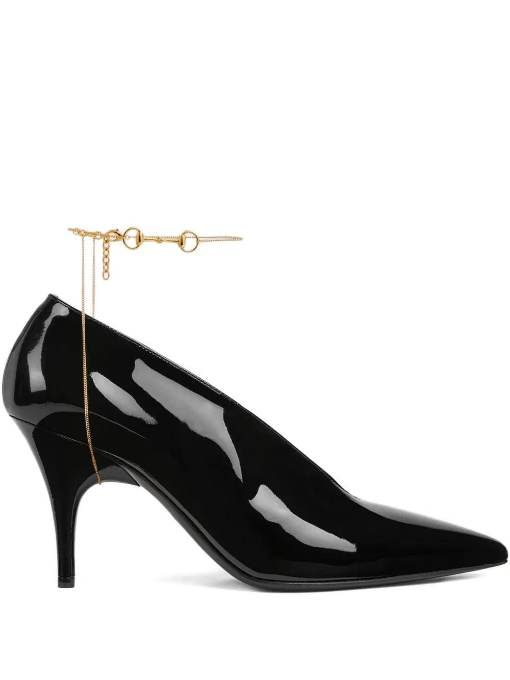 Gucci 85mm 97 patent leather pumps Zwart