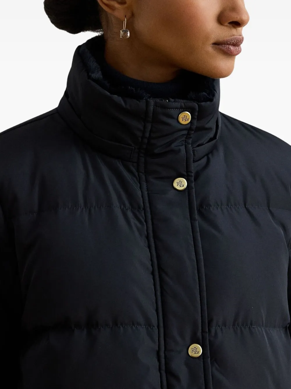 Ralph Lauren Padded Hooded Coat In Blue