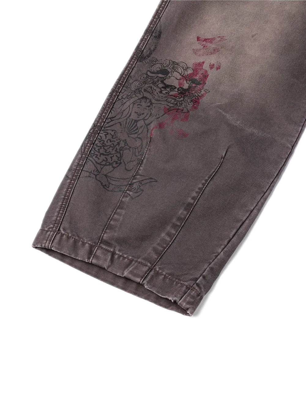 Evisu Graphic Print Jeans In Brown