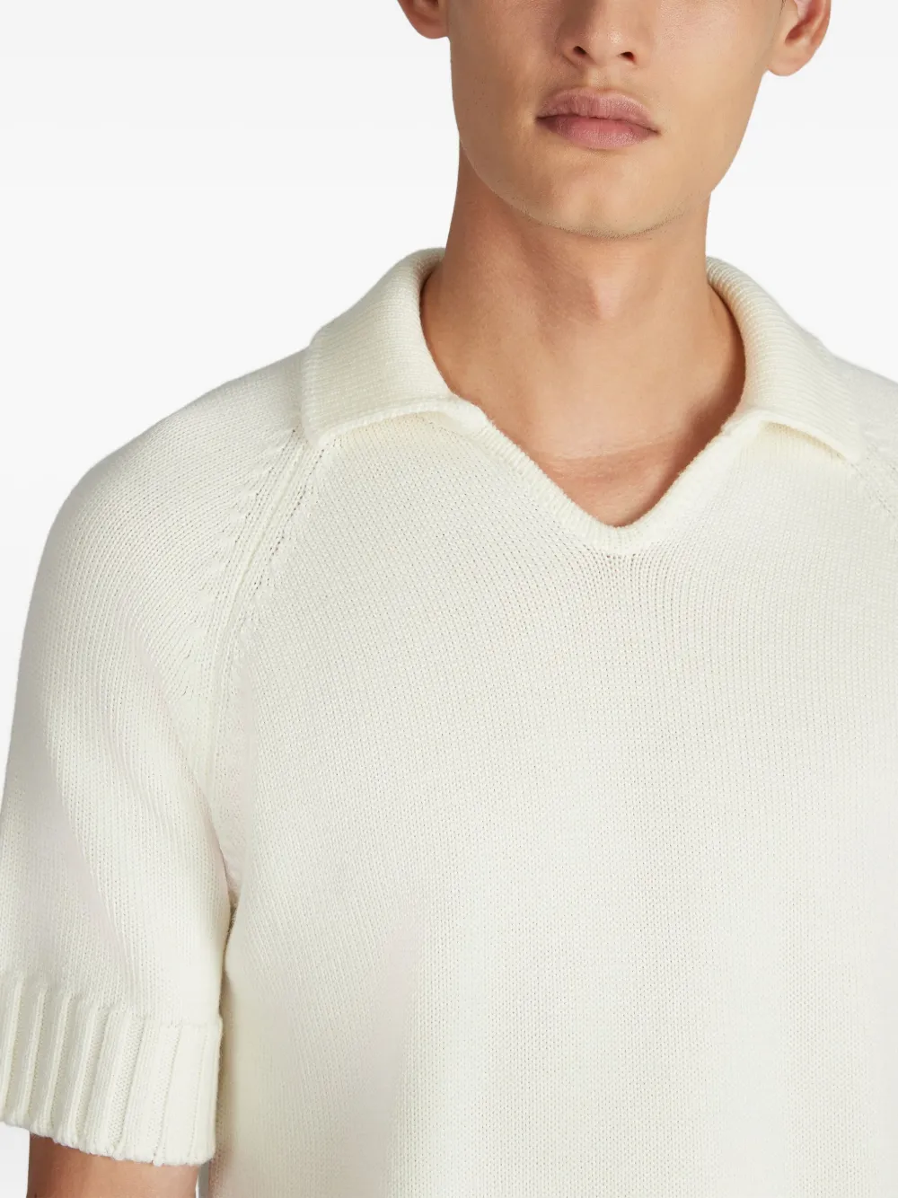 Zanone Wollen T-shirt Beige