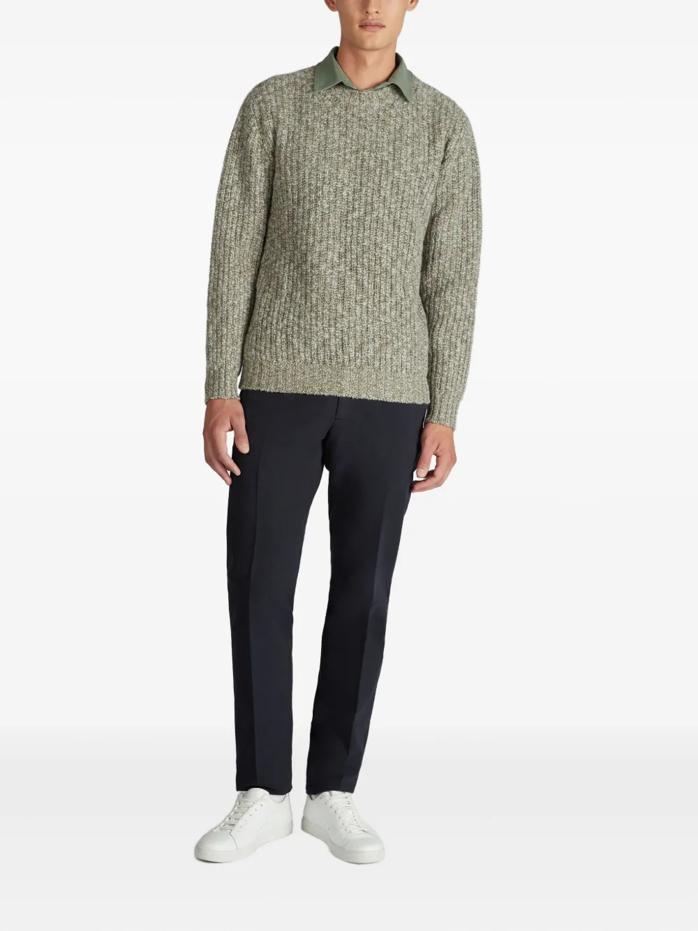 Slowear Wollen trui met ronde hals - Groen