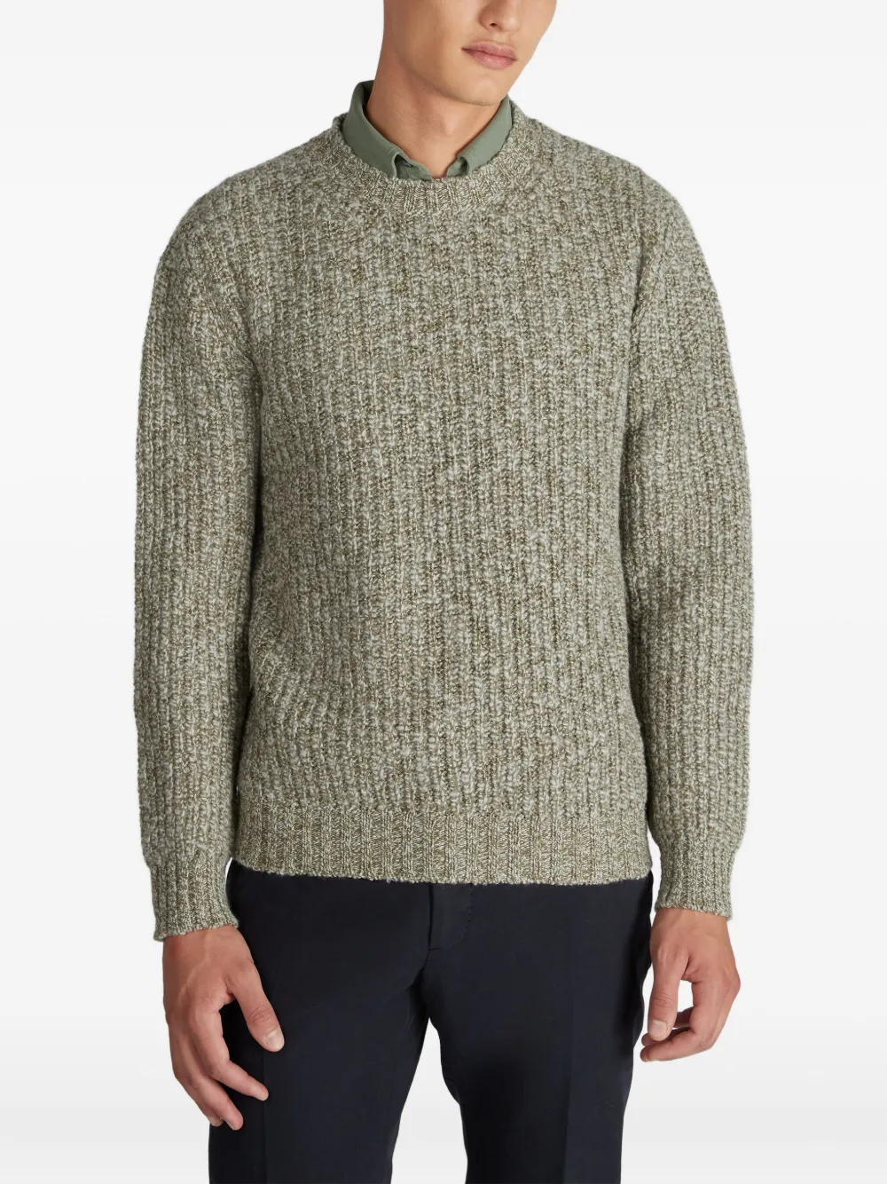  Slowear Round-neck Wool Sweater - Green 