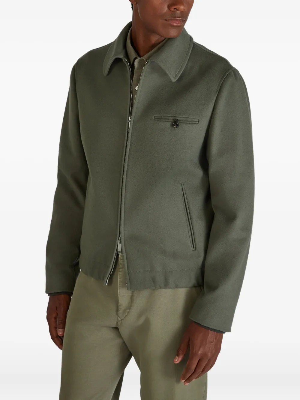 Montedoro Zip Bomber Jacket In Green