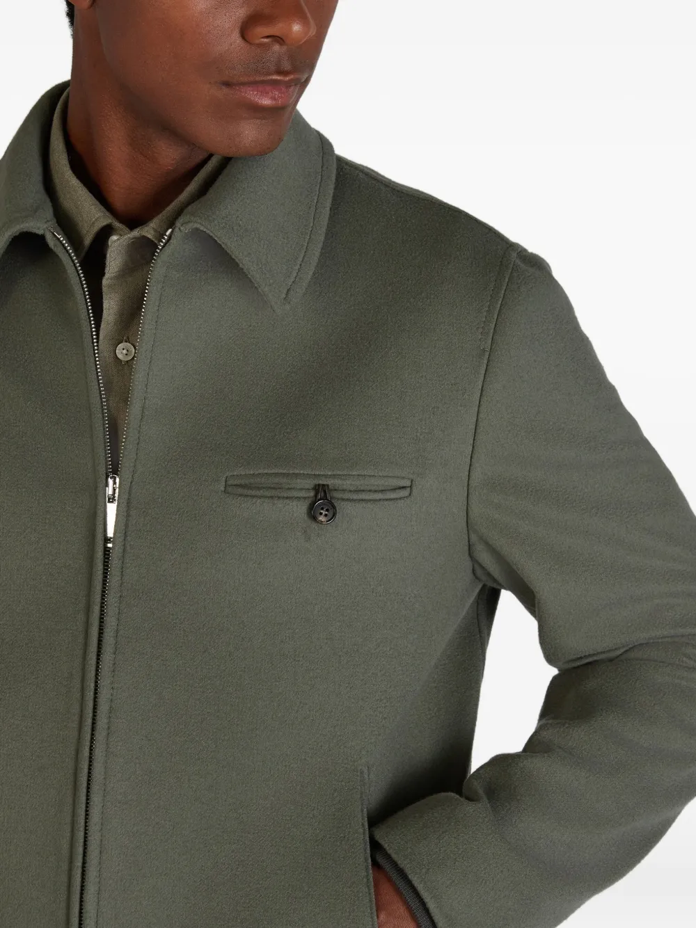 Montedoro Zip Bomber Jacket In Green