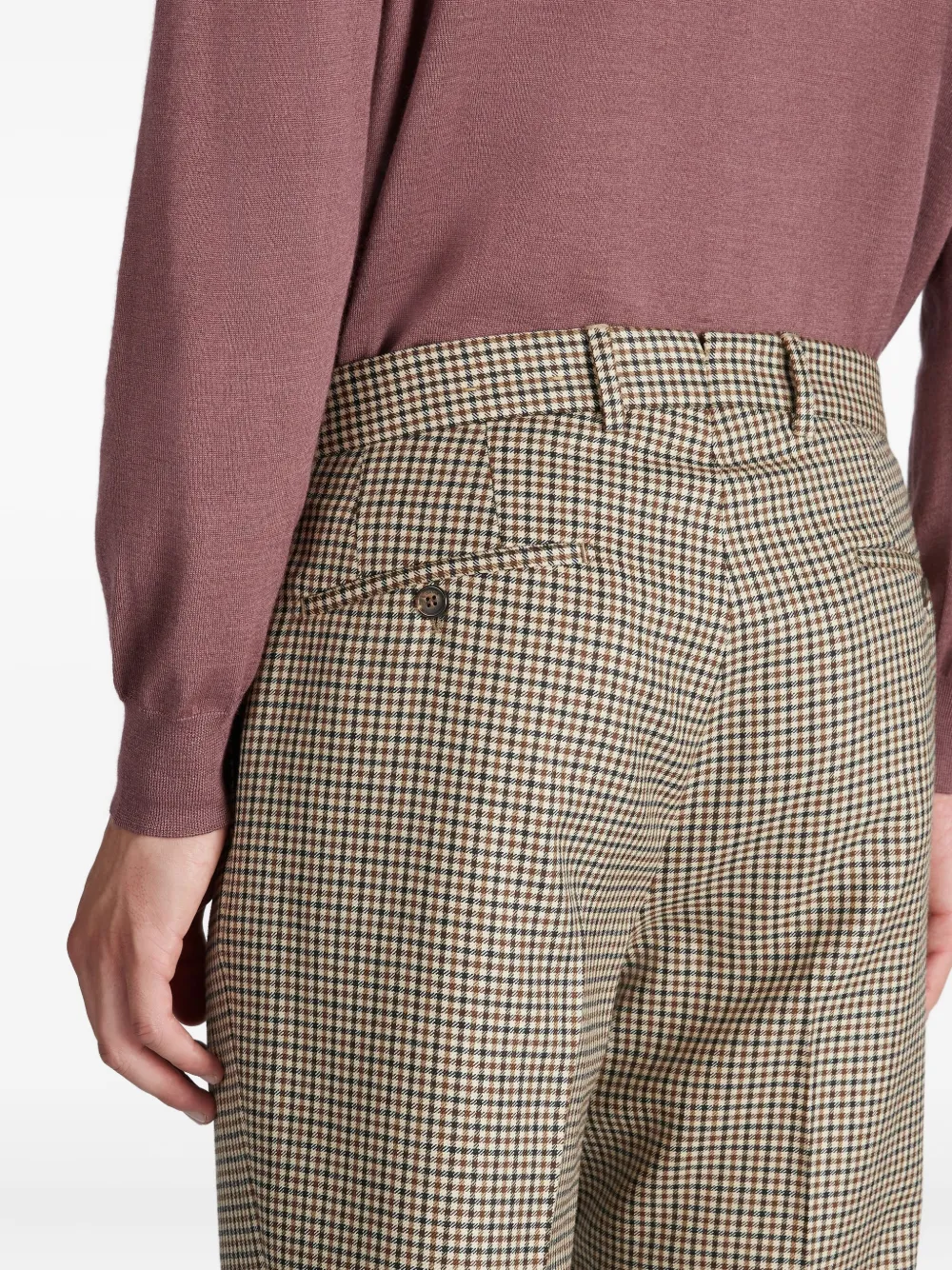Slowear Check Wool Trousers In Gray