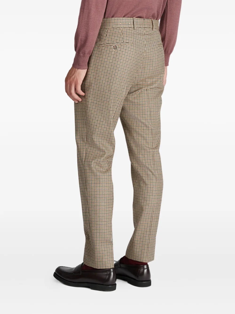 Slowear Check Wool Trousers In Gray