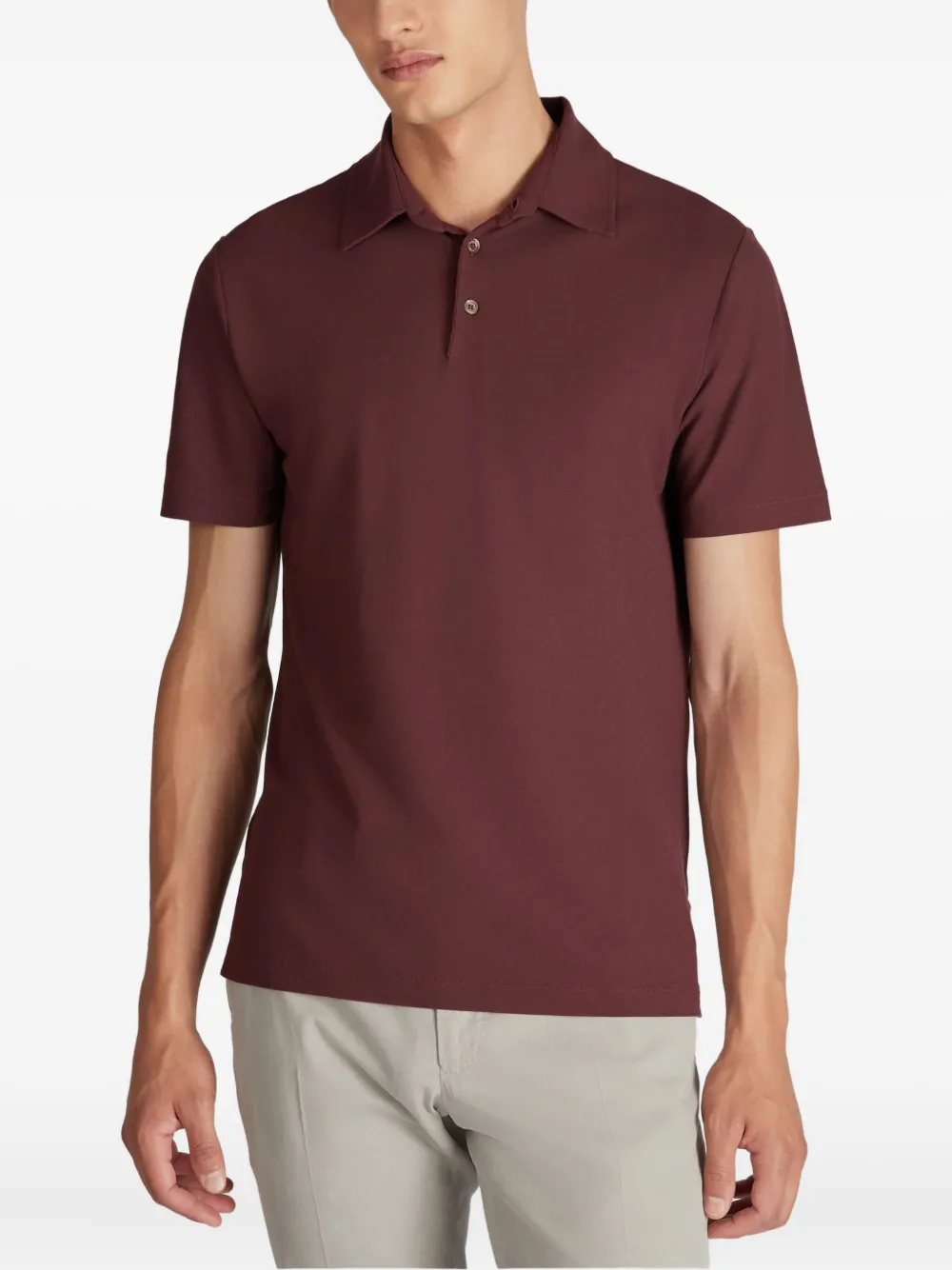 Zanone Poloshirt met knopen Rood