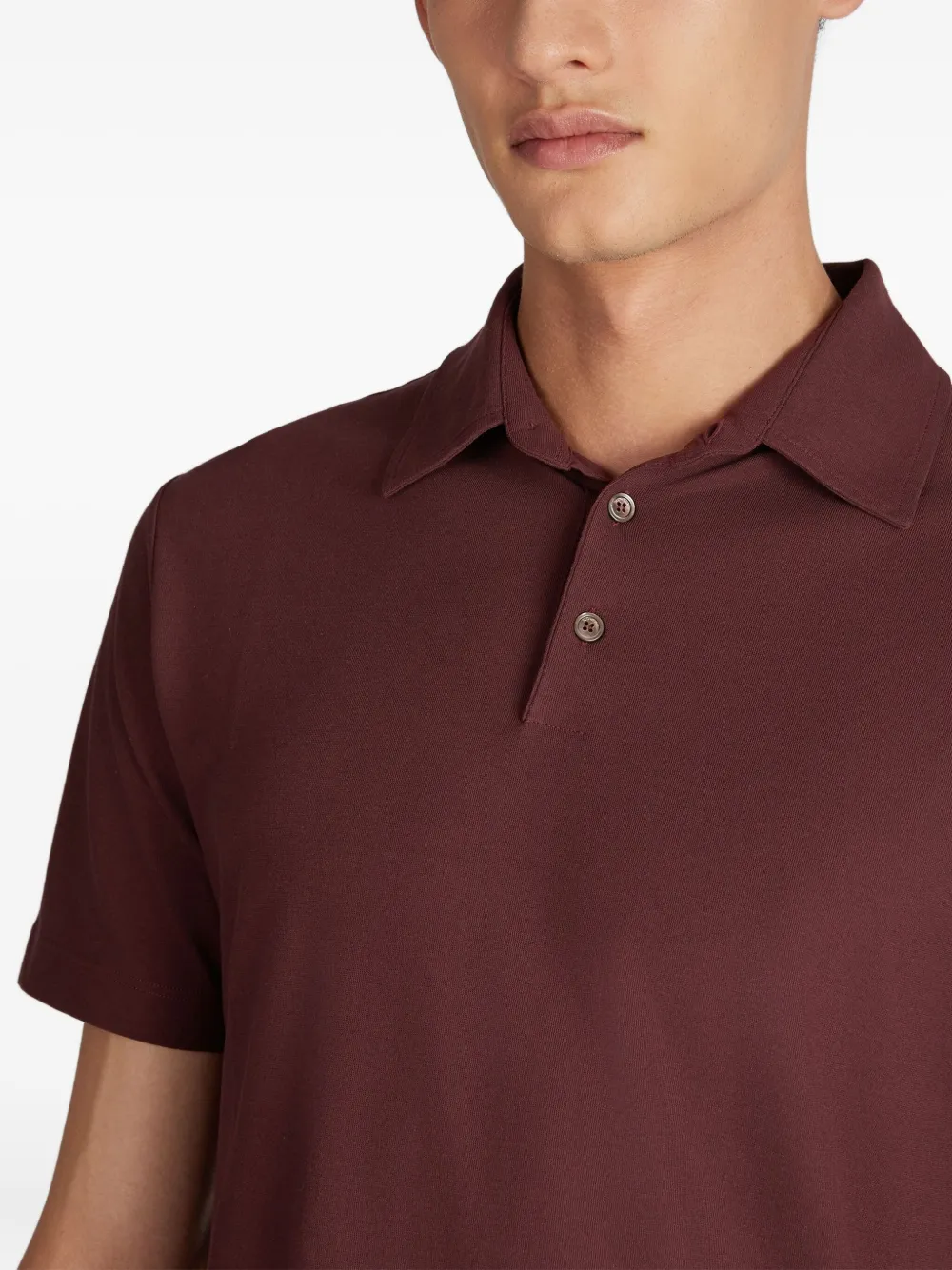 Zanone Poloshirt met knopen Rood