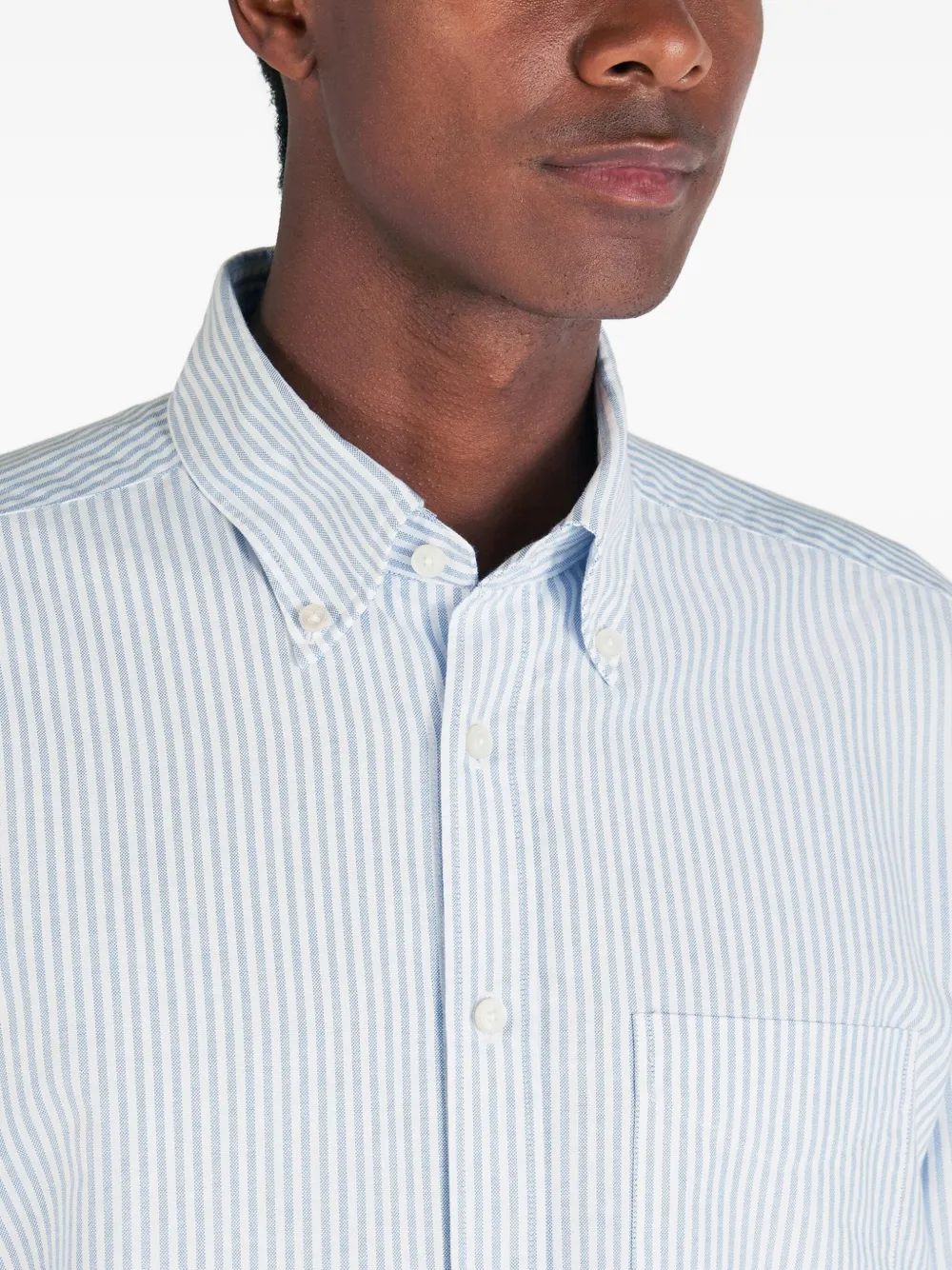 slowear Gestreept katoenen Oxford overhemd Blauw
