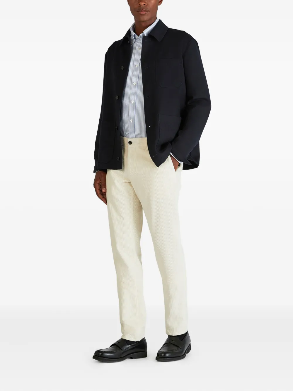 Slowear Gestreept katoenen Oxford overhemd - Blauw