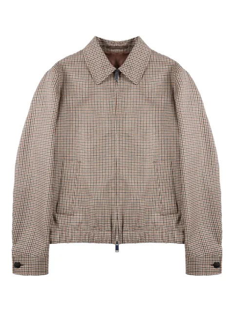 Incotex checked zip-up bomber jacket