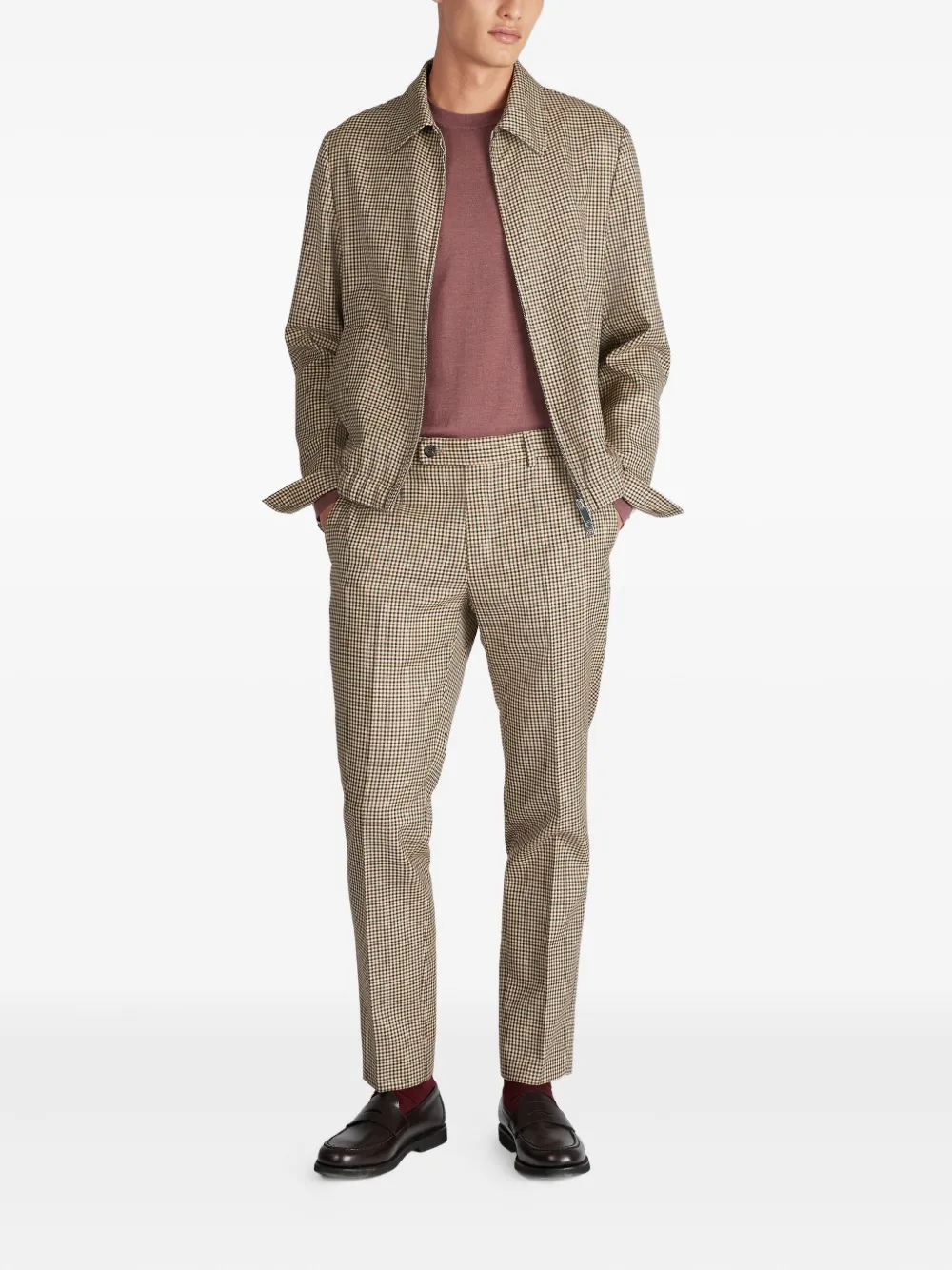 Incotex checked zip-up bomber jacket | Bomber Jackets | Image 2