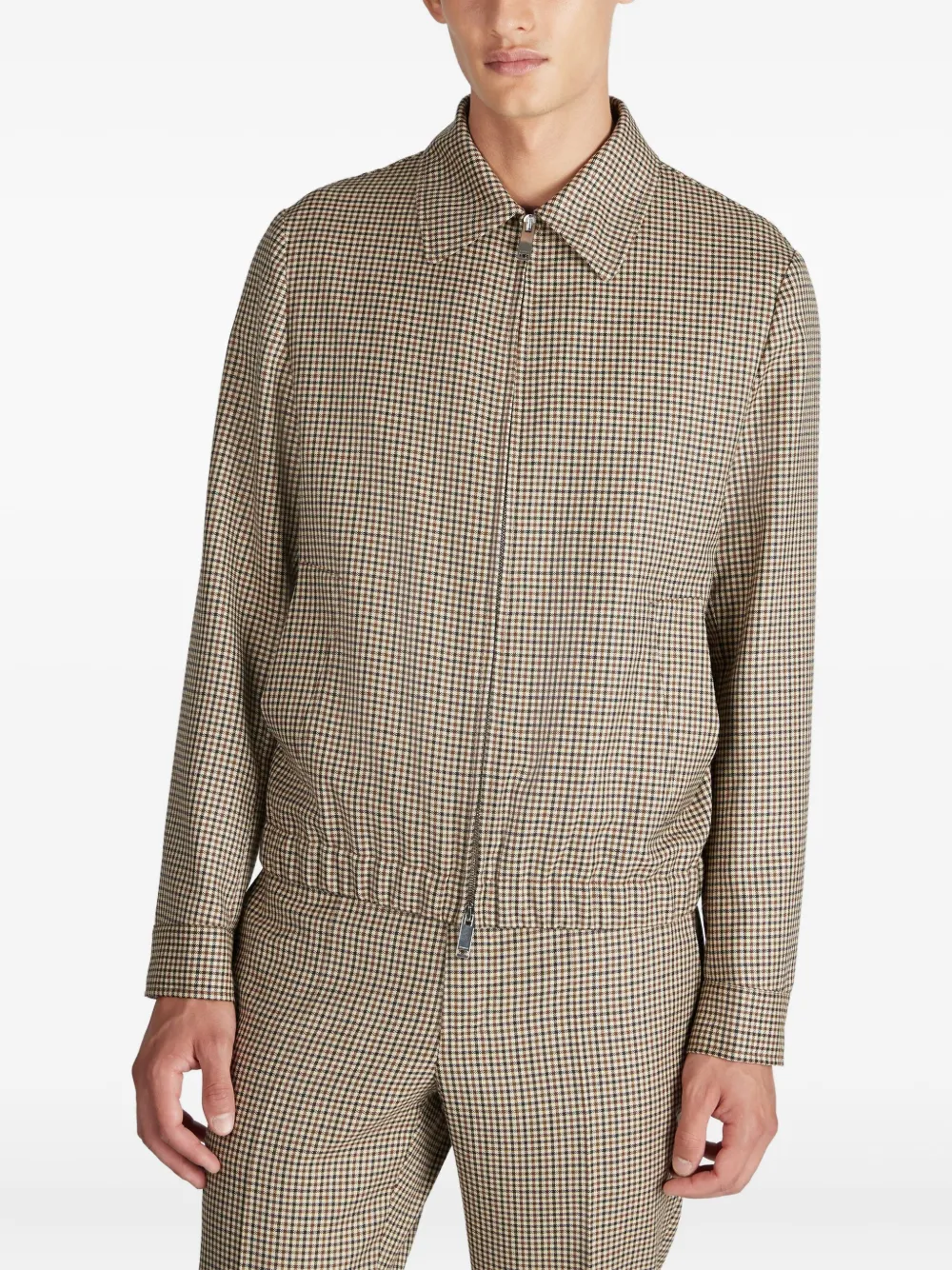 Incotex Karierte Bomberjacke In Brown