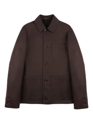 KITH Ladder Stitch Boxy Collared Overshirt | Brown | FARFETCH