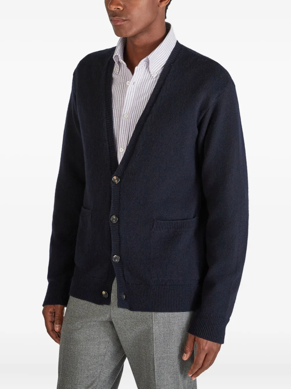 Zanone Geelong wollen vest met knopen Blauw