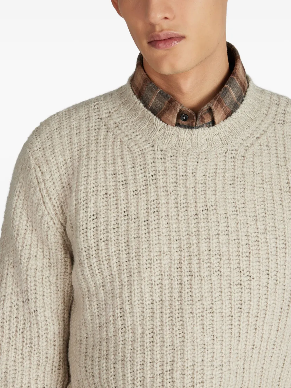 slowear Wollen trui met ronde hals Beige