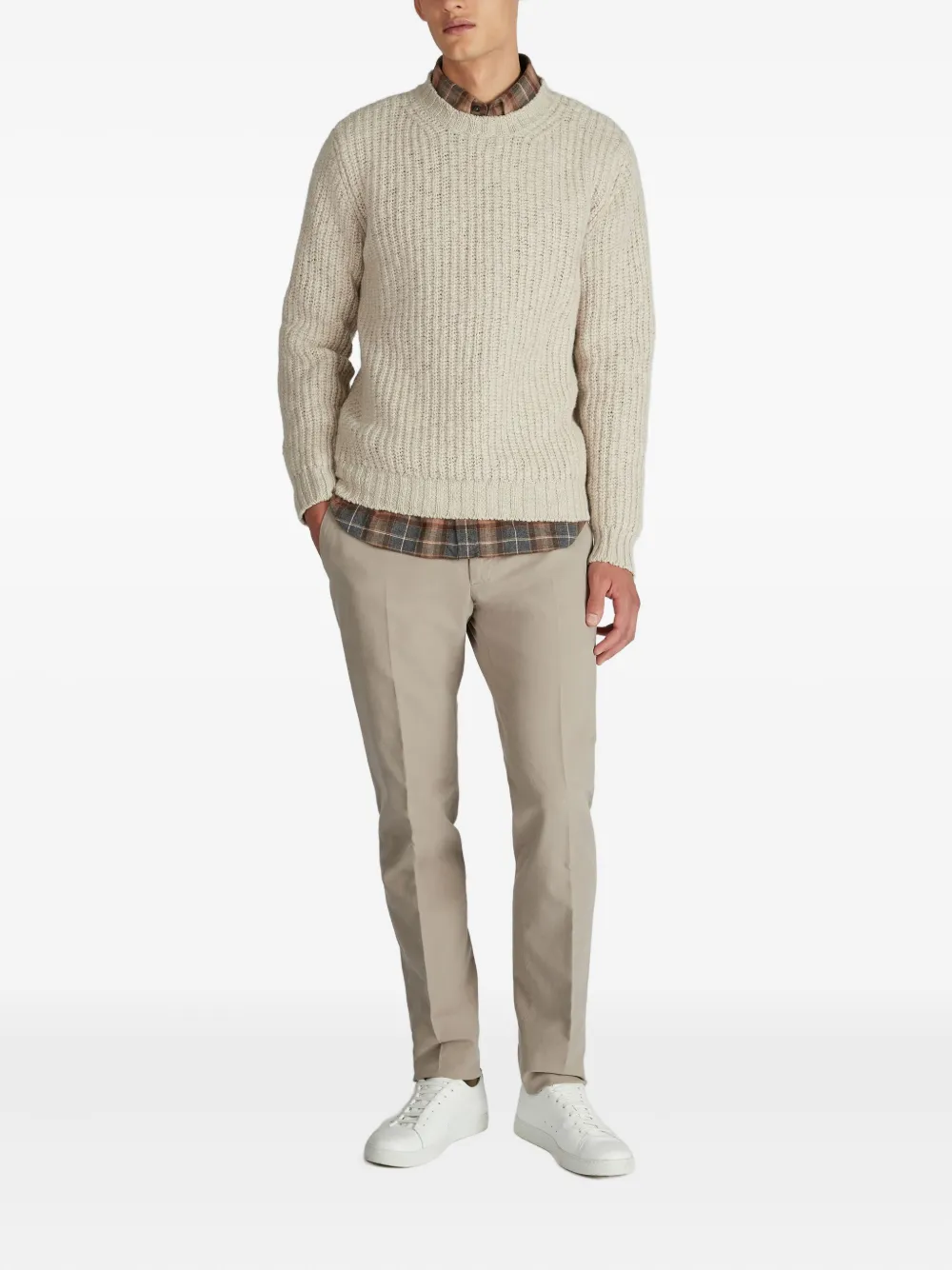 Slowear Wollen trui met ronde hals - Beige