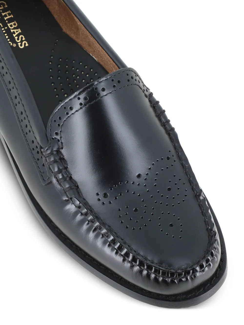 G.H. Bass & Co. Loafers met brogue detail Zwart