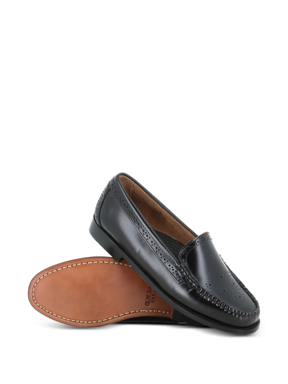 G.H. Bass & Co. Loafers met brogue detail Zwart