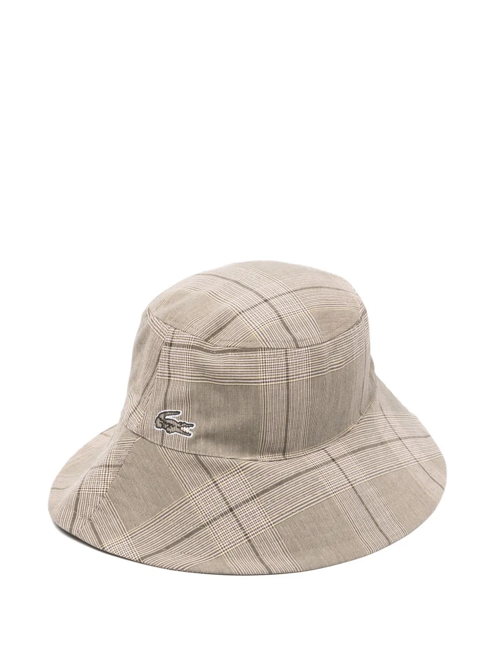 Lacoste Geruite hoed Beige