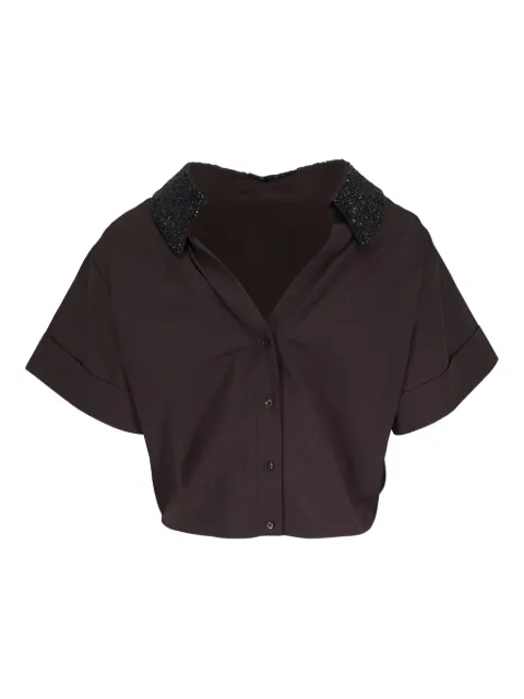 TWP Forever & Always beaded cropped shirt